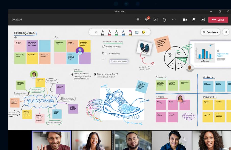Brug nemt Microsoft Whiteboard til dine Teams møder